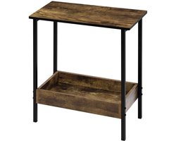 Casa Living Bijzettafel - Salontafel - Houten tafeltje - 50x55x25cm - Bruin en Zwart