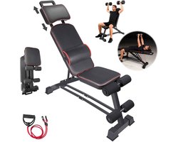 Casa Living Fitness Bankje - Multifunctionele Halterbank - Verstelbaar - Opvouwbaar - Voor Full Body Krachttraining - Zwart