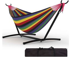 Casa Living Hangmat - Met Standaard - Voor 2 Personen - Meerdere Kleuren - Met Draagtas - Tot 200KG - Opvouwbaar - Weersbestendig