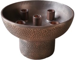 Casa Vivante Dakota Kandelaar - H14 x Ø21 cm - Aluminium - Antiek Koper
