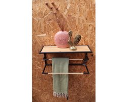 Casa Vivante Jeff hangende rek zwart B 20 x L 58 x H 29,5cm