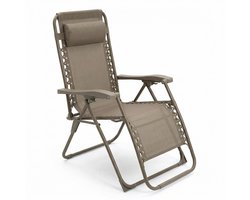 CASABEL Zero Gravity Stoel Inklapbaar, Comfortabele Relaxstoel, Inklapbare Tuinligstoel van Roestvrij Staal en Textilene, Taupe