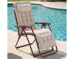 CASABEL Zero Gravity Stoel Inklapbaar, Comfortabele Relaxstoel met Kussen, van Roestvrij Staal en Textilene, Terracotta