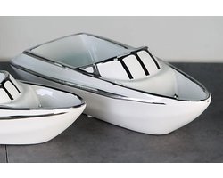 Casablanca Jacht jetset wit/zilver, keramiek L.32cm