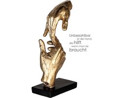 Casablanca - sculptuur, decoratiefiguur - Two Hands - twee handen - polyhars - goudkleurig/zwart - 29 x 13,5 x 8 cm
