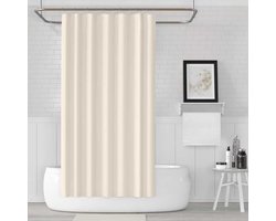 Casabueno - Douchegordijn 180x200 cm - Effen - Polyester - Waterdicht - Shower Curtain - Licht Ecru
