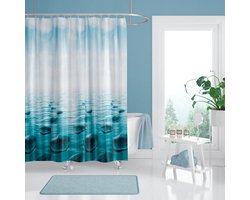 Casabueno - Douchegordijn 180x200 cm Zen - Badkamer Gordijn - Polyester - Waterdicht - Sneldrogend en Anti Schimmel - Wasbaar en Duurzaam - 5075