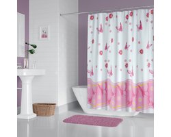 Casabueno - Douchegordijn 240x200 cm - Extra Breed - Badkamer Gordijn - Shower Curtain - Waterdicht - Sneldrogend en Anti Schimmel -Wasbaar en Duurzaam - Roze