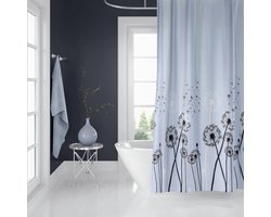 Casabueno - Douchegordijn Extra Breed - Douchegordijnen - 240x200 cm - Douchegordijn Anti Schimmel – met ringen – Waterdicht - Polyester - Shower curtain- Grijs