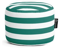 Casacomfy CozyStudio - Ronde Poef - Groene Strepen - Zachte Stof - Woonkamerstoel