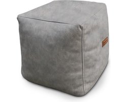 Casacomfy Modibox - Poef / Hocker - Vierkant - Lederlook - 40x40x40 cm - Flat White