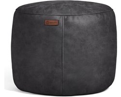 Casacomfy Modipouf - Poef / Hocker - Rond - Lederlook - Ø 45 cm - Anthracite