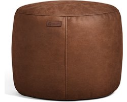 Casacomfy ModiPouf – Rond Poef – Caramel Latte – Voetenbankje – Lederlook
