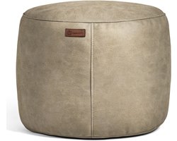 Casacomfy ModiPouf – Rond Poef – Latte – Voetenbankje – Lederlook