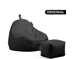 Casacomfy – Pear Original – Zitzak met Voetenbankje – Zwart – Waterbestendig