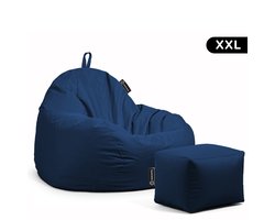 Casacomfy – Pear XXL – Zitzak met Voetenbankje – Donker Blauw – Waterbestendig