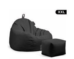 Casacomfy – Pear XXL – Zitzak met Voetenbankje – Zwart – Waterbestendig