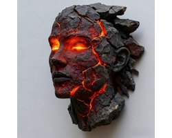 Casalora® Cracked Soul Wandlamp Decoratie – 3D Gebarsten Kunst LED Wandlicht – Sfeervolle Sculptuur Wanddecoratie – Moderne Home Decoratie Accessoire
