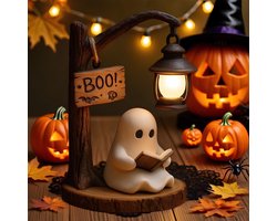 casalora-Halloween spooklamp – 16 cm – leeslamp – warm licht – boekenplank decoratie – bureaulamp – leeslamp – vintage design - schattig Halloween accent – voor thuis & kantoor
