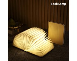 Casalora LED Book Light -Houten Boeklamp – Opvouwbare LED Lamp – Magnetische Sfeerverlichting– 5 Lichtstanden - Walnootkleur