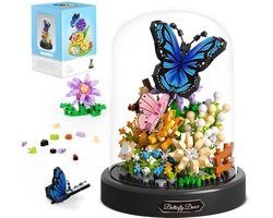 casalora - Mini Kunstbloemen Boeket - Bloemenboeket in Stolp - Bouwsets Volwassenen - Botanical Flowers Collection - Botanical Bloemen - Bouwsets - Niet geschikt voor LEGO - Vlinder - Decoratie voor Huis, Cadeau, Kerst, Oudjaar, Nieuwjaar
