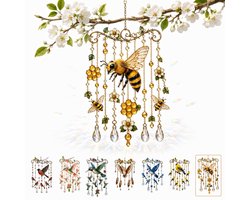 Casalora® Sierlijke Kolibrie Windgong – Acryl Zonvanger Met Hangdecoratie – Herdenkingscadeau Voor Vrouwen En Oma – Decoratieve Sun Catcher Voor Tuin, Balkon En Woondecoratie (Bij)