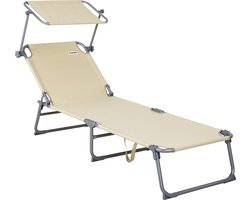 Casaria - Aluminium Ligbed Hawai - met Zonnedak – Beige