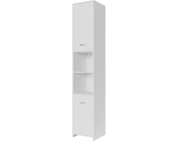 Casaria Badkamerkast Hoog Neapel - 180x30x30cm 6 Vakken 2 Deuren - Wit