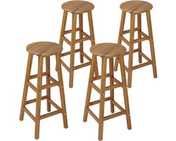 Casaria Barkruk - Set van 4 Massief Acacia Hout 35x35x75cm - Bruin