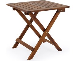 Casaria Bijzettafel - Acacia Hout 46x46x46cm Inklapbaar - Bruin