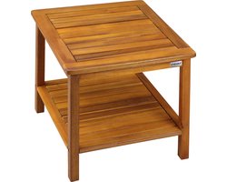 Casaria Bijzettafel - Acaciahout 45x45x45cm 2 Planken Tuin - Bruin