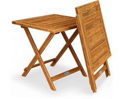 Casaria Bijzettafel - Acaciahout 46x46x46 cm Inklapbaar - Bruin