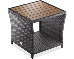 Casaria Bijzettafel - Polyrattan Vierkant 45x45x40cm - Grijs