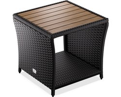 Casaria Bijzettafel - Polyrattan Vierkant 45x45x40cm - Zwart