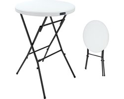 Casaria Bistro/Tuintafel Rond Ø 72 cm – 110cm Hoog/Inklapbaar – Wit
