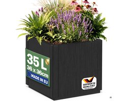 Casaria Bloembak Ethica 35L Vierkant 36 x 36 x 35 cm Antraciet