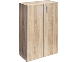 Casaria Boekenkast Vela - 3 Vakken Verstelbaar 115x60x28 cm - Eiken