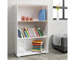 Casaria Boekenkast Vela - 3 Vakken Verstelbaar 115x60x28 cm - Wit