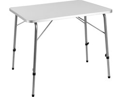 Casaria Campingtafel – Inklapbaar Verstelbaar 80 x 55 cm – Zilver Wit