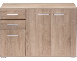 Casaria Dressoir Alba – 3 Deuren 2 Laden MDF - 107x75x35 cm Eiken