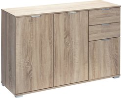 Casaria Dressoir Alba – 3 Deuren 2 Laden MDF - 107x75x35 cm Eiken
