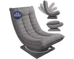 Casaria Fauteuil - Verstelbaar en Inklapbaar 60x105x87 cm - Grijs
