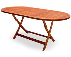 Casaria Inklapbare Tuintafel – met Parasolhouder 160x85x75cm – Acacia FSC®