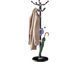CASARIA Kapstok - 360° Draaibaar 14 Haken 37x37x175cm - Zwart