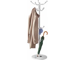 Casaria Kapstok - Staand 14 haken 5 Armen Draaibaar 37x37x175cm - Wit