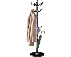 Casaria Kapstok - Staand 14 haken Draaibaar 37x37x175cm - Zwart