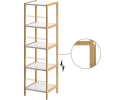 Casaria Kast met 5 planken - Bamboe wit - 140x33x34 cm