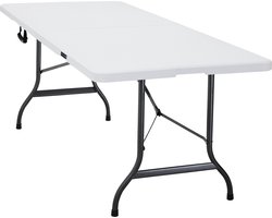 Casaria Klaptafel – 180x75cm Tuintafel Campingtafel Draaggreep - Wit