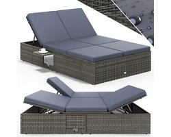 Casaria Ligbed - Tweepersoons Verstelbaar 200x115 - Grijs Antraciet