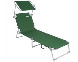 Casaria Ligstoel Ibiza – met Zonnedak - 190x59x29 cm Groen